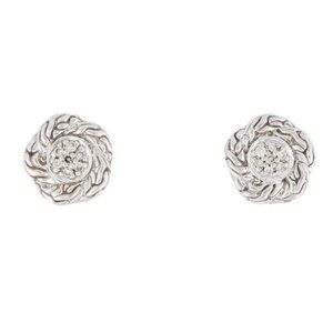 JOHN HARDY DIAMOND STERLING SILVER 925 STUD EARRINGS NWT